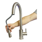 Torneira Cozinha Monocomando Aço Escovado Extensível Gourmet