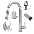 Torneira Cozinha Monocomando Ducha Extensível Inox Escovado