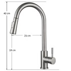 Torneira Cozinha Monocomando Gourmet Aço Escovado