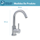 Torneira Cozinha Monocomando Inox Cromado Bica Baixa Móvel