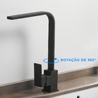 Torneira Cozinha Monocomando Preto Gourmet Misturador Luxo