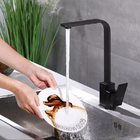 Torneira Cozinha Monocomando Slim Alta Quadrada Preto Fosco