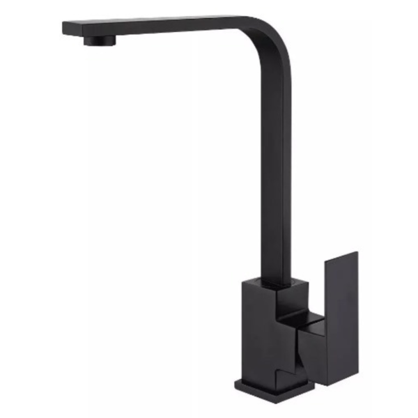 Torneira Cozinha Monocomando Slim Alta Quadrada Preto Fosco