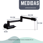 Torneira Cozinha Parede ArticulávelGrande Extensa Para Pia Cu
