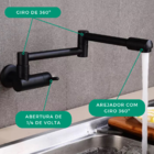 Torneira Cozinha Parede ArticulávelGrande Extensa Para Pia Cu