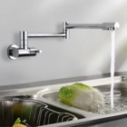 Torneira Cozinha Parede ArticulávelGrande Extensa Para Pia Cu