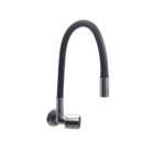 Torneira Cozinha Parede Gourmet Metal Silicone Preta Flexível