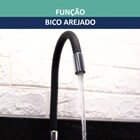 Torneira Cozinha Parede Gourmet Preta Flexível 1/4 Volta C62