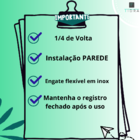 Torneira Cozinha Parede Gourmet Preta Flexível 1/4 Volta C62