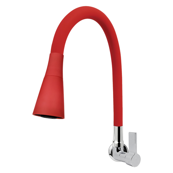 Torneira Cozinha Parede Gourmet Vermelha Cone 1/4 Volta C70