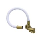 Torneira Cozinha Parede Tubo Flexível Branca E Dourada Metal