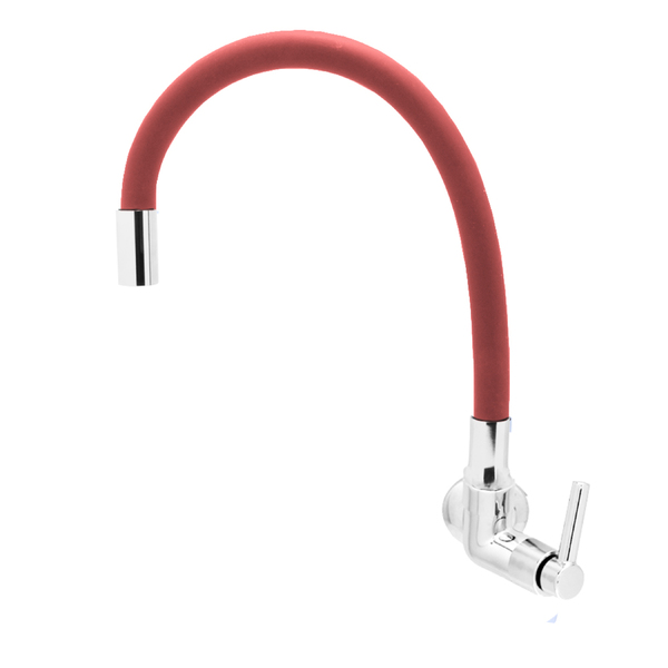 Torneira Cozinha Parede Tubo Gourmet Colorido Vermelho 1/4v