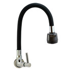 Torneira Cozinha Parede Tubo Gourmet Duplo Jato 1/4v Preto