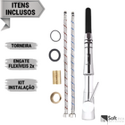 Torneira Cozinha Preta Flexível Gourmet Misturado