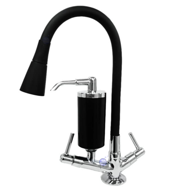 Torneira Cozinha Preta Mesa/bancada Gourmet 2 Jatos C-34 Casa