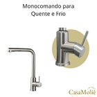 Torneira Cozinha Pull Out Inox Prata C/ Monocomando