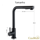 Torneira Cozinha Pull Out Inox Prata C/ Monocomando