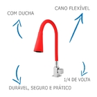 Torneira Cozinha Quadrada Veneza Bancada/mesa 4130 Cano Verme