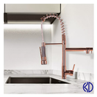 Torneira Cozinha Rosé Gold Monocomando P/ Água Quente E Fria