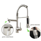Torneira Cozinha Spray Extensor Gourmet Monocomando Inox Esti