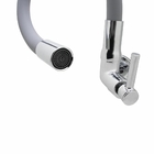 Torneira Cozinha Tubo Flexível Cinza Parede 1/4 Volta