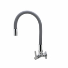 Torneira Cozinha Tubo Flexível Cinza Parede 1/4 Volta