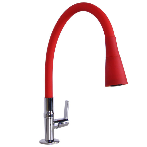 Torneira Cozinha Vermelha Gourmet Bancada Tubo Conico 2jatos