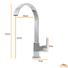 Torneira Cromada Bica Alta Banheiro Metal Monocomando Padrão