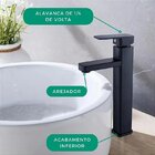 Torneira de Bancada Bica Alta Reta de 90 º Graus Modelo Quadr