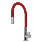 Torneira De Bancada Para Cozinha Motion Flexível Vermelha Zag