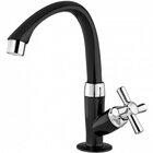 Torneira De Bancada Tigre Abs Bica Alta Móvel Preta E Cromado