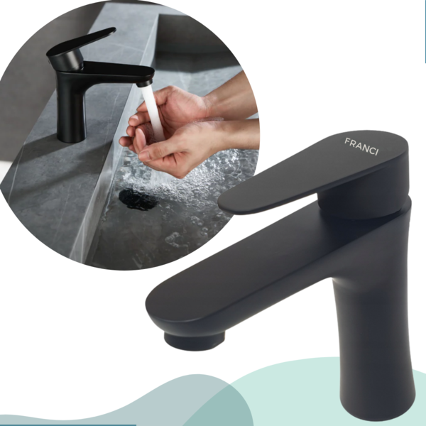 Torneira de Banheiro e/ou Lavabo Monocomando Bancada Cor Pret