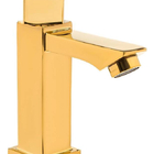 Torneira De Banheiro Lavabo Luxo Metal Moderna Dourada