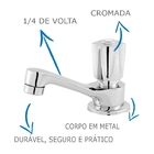 Torneira De Banheiro/lavatório Oliveira 1194 C-50 Em Metal 1/