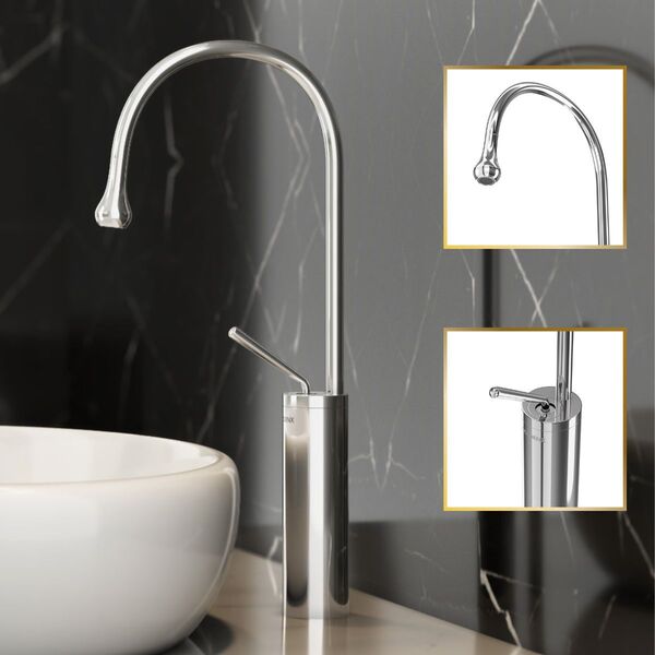 Torneira De Banheiro Luxo Capri Monocomando Gota Aço Inox Gol