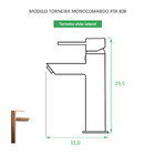 Torneira De Banheiro Monocomando Bica Alta Quadrada Rose Gold