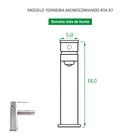 Torneira De Banheiro Monocomando Bica Baixa Quadrada Escovada