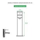 Torneira de Banheiro Monocomando Bica Baixa Redonda Cinza Gra