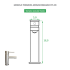 Torneira de Banheiro Monocomando Bica Baixa Redonda Prata Esc