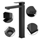 Torneira de Pia para Banheiro com Bica Alta Preta Fosca Definite Stoc