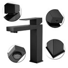 Torneira de Pia para Banheiro com Bica Baixa Preta Fosca Definite Stoc