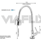 Torneira De Cozinha Bancada Flexível Arejador 7011 Via Flix