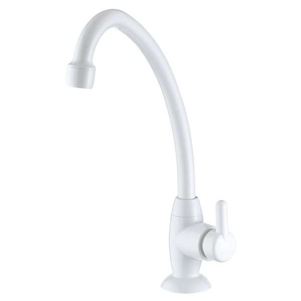 Torneira de Cozinha de Mesa Bica Móvel Alta ABS Arejador Bric 1167BR31 Branca Lorenzetti