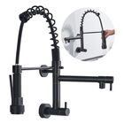 Torneira De Cozinha De Parede Gourmet Preta Inox Monocomando