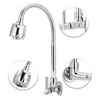 Torneira De Cozinha De Parede Tubo Gourmet Luxo 1/4v. Prateado