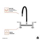 Torneira De Cozinha Flexivel Misturador Duplo Comando Itaguar