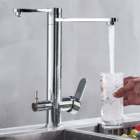 Torneira De Cozinha Gourmet Com Suporte Para Filtro E Bica Du