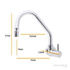 Torneira De Cozinha Gourmet Cromada Parede Cromado Bica Móvel