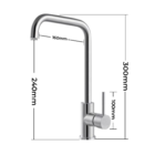 Torneira De Cozinha Gourmet Monocomando Misturador Arco Quadr