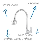 Torneira De Cozinha Gourmet Oliveira 1168 C-70 De Bancada E A
